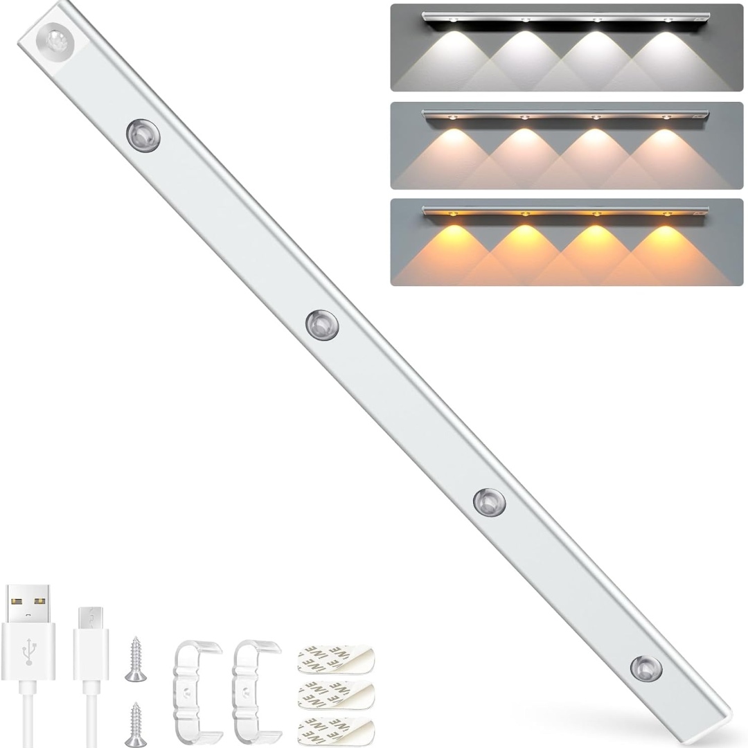 Luz LED Blanca Recargable Con Sensor Movimiento