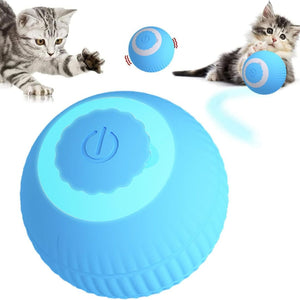 Pelota azul interactiva para gatos