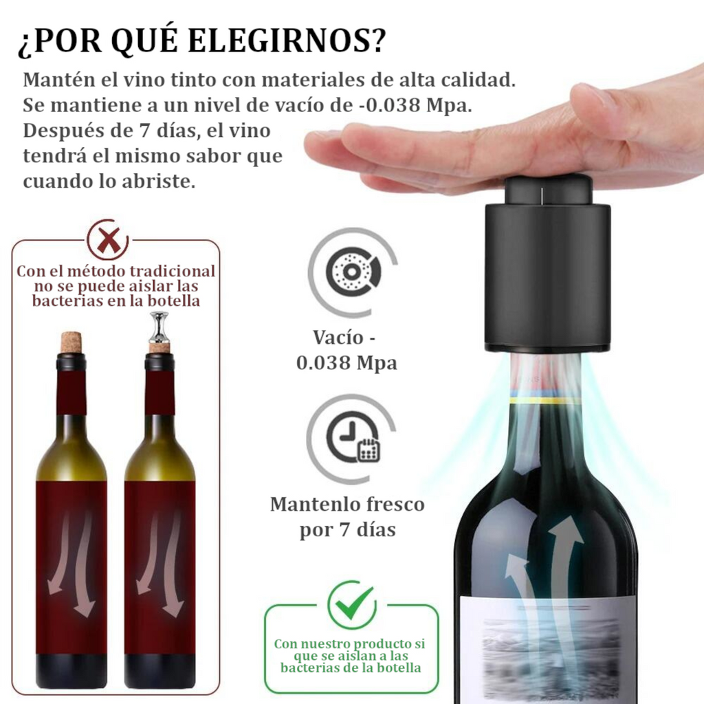 Tapón de Botella de Vino al Vacío