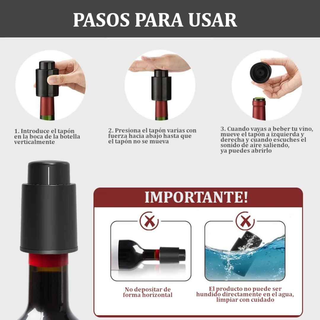 Tapón de Botella de Vino al Vacío