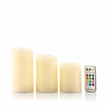 Velas LED multicolor efecto llama con mando - 3 Unidades